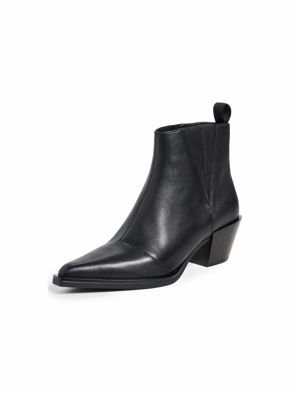 rag & bone Dart Black Pointed Leather Ankle Bootie